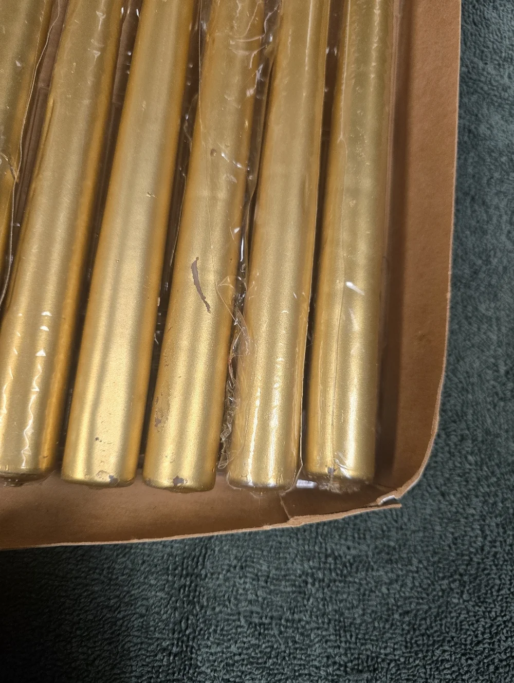Set of 6 Gold Taper Candles - Picture 6 of 13